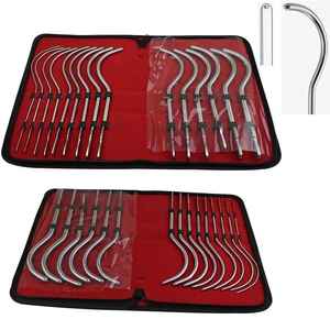 Ensemble d'instruments manuels en acier inoxydable de haute qualité, 12 pièces, réutilisables, de classe I, pour dilatation urétrale, avec sondes utérines/urétrales - Product Image 5