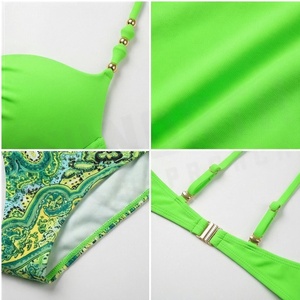NORTH APPROACH Ensemble de bikini vert pour femme, imprimé cachemire, bas à nouer sur les côtés, maillot de bain extensible deux pièces - Product Image 4