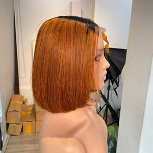 Peluca Bob Lacia Sedosa Súper Doble Trama Ombre Naranja para Mujer al por Mayor - Precio de Fábrica, Cabello de Alta Calidad - Product Image 2