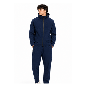 Men's Windbreaker Tracksuit <b>Set</b> with Full Zip Jacket and Elastic Waist Pants - Product Image 6