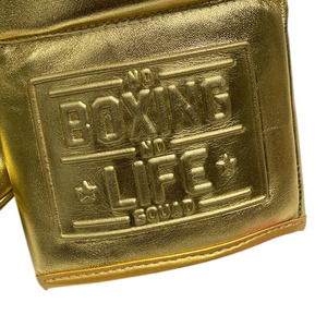 Guantes de Boxeo Personalizados Dorados 'No Boxing No Life' a Precio de Mayoreo, Cómodos para Entrenamiento y Sparring, con Cordones, para Artes Marciales Mixtas (MMA) - Product Image 3