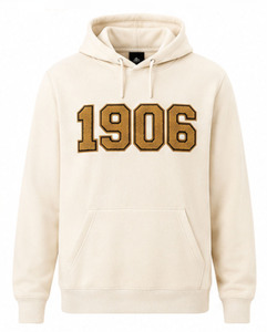 Sudadera con Capucha y Cuello Redondo, 100% Algodón, para Invierno, con Diseño de Letras Griegas Bordadas y Doble Bolsillo - Product Image 1