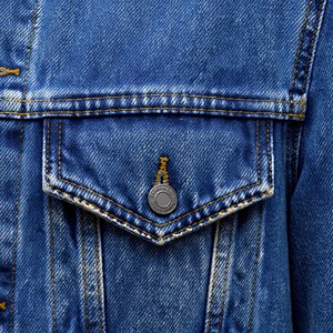 Blouson matelassé en jean bleu classique pour homme, coupe droite, col rabattu, devant uni, style décontracté, fermeture éclair simple, vêtement d'hiver - Product Image 6