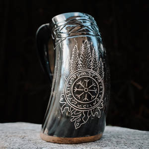 Cornes à boire vikings artisanales, mug viking, mug à bière unique d'inspiration médiévale, provenant d'Inde - Product Image 6