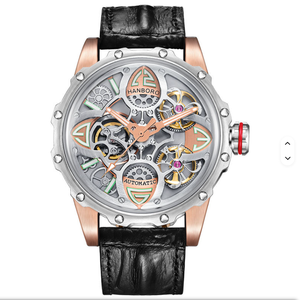 Reloj Mecánico de Buceo para Hombre HANBORO, Serie Trébol de Cuatro Hojas, Diseño Cuadrado, Resistente al Agua 5BAR, Arte Estereoscópico, Moda de Lujo - Product Image 3