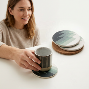 Modern Luxury Handmade Eco-Friendly Wood Meena Coaster Set Extra <b>Large</b> Anti-Heat Coasters for Dining Kitchen Tables Made Uttar - Product Image 1