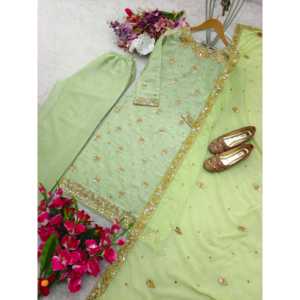 ชุดปาร์ตี้ของผู้หญิงสวยๆเสื้อปักลายพลาสโซและ dupatta - Product Image 3