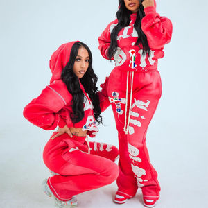 เสื้อฮู้ดดี้สไตล์วายทูเคสำหรับผู้หญิง แบบสตรีทแวร์ แต่งลายปัก ผ้าคอตตอนหนานุ่ม ซักล้างแล้ว พร้อมชุดเซ็ต - Product Image 1