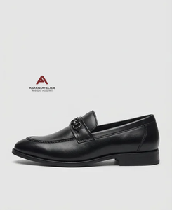 Asken Atelier <b>Men's</b> Premium <b>Black</b> Slip-On Loafers Synthetic Leather Upper TPR Outsole Cushioned Breathable Formal Business - Product Image 4