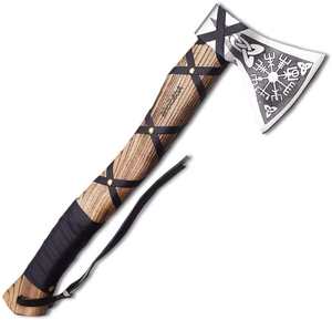 Hacha Tomahawk Artesanal de Acero Industrial con Alto Contenido de Carbono, Multiusos, para Camping, Supervivencia al Aire Libre, Mango de Madera de Palisandro, Cuero, 1.5 kg - Product Image 1
