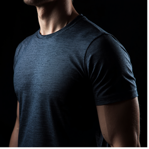 T-shirt à manches courtes en polyester/coton tricoté pour homme, personnalisable OEM/ODM, anti-plis et écologique - Product Image 4