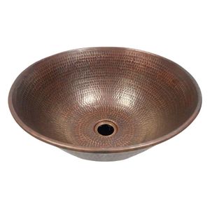 Lavabo Redondo de Cobre sin Costuras, Lavabo de Encimera de Cobre, Lavabo Metálico Moderno para el Hogar, Diseño Duradero - Product Image 4