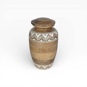 Urne funéraire artisanale de luxe en bois de manguier naturel, écologique et durable, de style européen et américain, pour les salons funéraires - Product Image 1