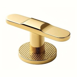 Modern T-Shaped Brass Cabinet Handle Minimalist Design Durable Furniture <b>Knob</b> <b>for</b> <b>Dresser</b> Kitchen Drawer Gold Finished - Product Image 1