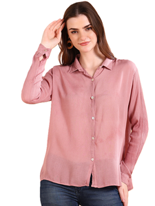 Camisa Holgada de Manga Larga con Cuello Abotonado, Estampado Tie-Dye, Hecha a Mano, de Rayón, para Mujer, Marca Maaesa - Product Image 1