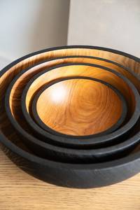 Bol en bois éco-responsable au design moderne, en résine de bois, fait main pour les fêtes à domicile, grandes et petites tailles, idéal pour servir soupes et aliments - Product Image 2
