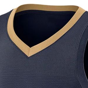 <b>Navy</b> Gold Basketball Jersey for Men Sleeveless Athletic Team Uniform Lightweight Sports Shirt Breathable Game Practice - Product Image 3