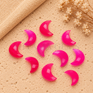 <b>Pink</b> Chalcedony Faceted Crescent Moon 17mm Loose Gemstone for Wholesale Jewelry Making Pendant Crafting Moon Shape Stone Supplie - Product Image 2