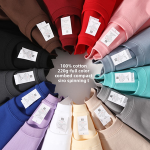 T-shirt personnalisé pour homme 100 % coton, printemps-été, 220 grammes, tissu tricoté, décontracté, vierge, manches courtes, coupe classique, avec lettrage - Product Image 3