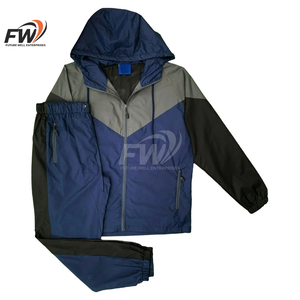 Custom Nylon Sweat Suit <b>Zip</b> <b>Up</b> <b>Jacket</b> Pants Set Casual Lightweight Patchwork Nylon Mens Windbreaker Streetwear Tracksuit For Men - Product Image 1