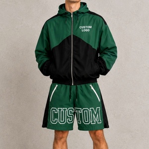 Custom Winter Hooded Solid Polyester Track Suit Set Mens Streetwear Waterproof Jacket Pants Wholesale for US Retail Brands - Product Image 4