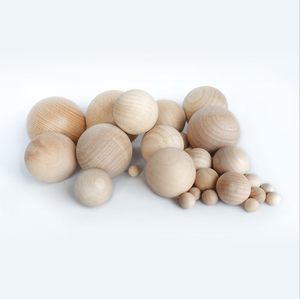FAIZA <b>CRAFT</b> Customized Size Large Natural Paulownia <b>Wood</b> Beads Unfinished <b>Ball</b> Modern Design Floral Botanical Pattern Wedding - Product Image 2