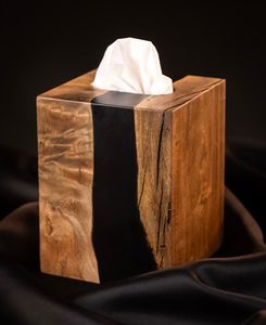 Artenza Decor Wood Resin Carved Modern Bathroom Decorative Storage <b>Box</b> Napkin Holder Tissue <b>Box</b> Set <b>Vanity</b> Organizer for Hotel - Product Image 2