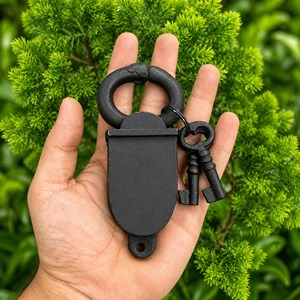 Padlock Black Solid Design Best Quality Antique <b>Locks</b> Iron Padlock & Keys Vintage Style <b>Lock</b> in Working Condition Home Villas - Product Image 5
