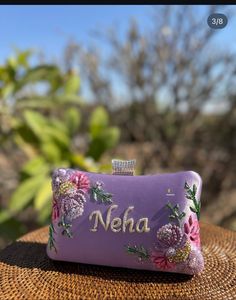 AZIZA FASHION DREAM Pochette brodée florale avec strass, accessoire de mode ethnique toutes saisons - Product Image 2