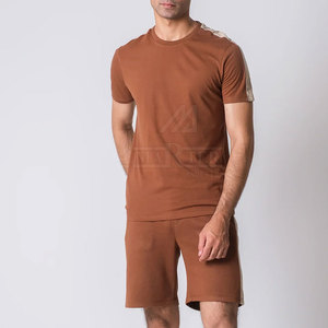 Custom Men Summer <b>Set</b> <b>Knitted</b> Solid Lightweight Breathable Short Sleeve Shirt and Shorts Casual Outfit for Daily Wear - Product Image 4