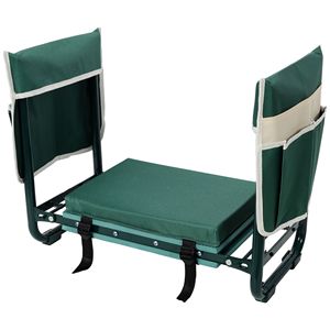 Grand banc pliant de jardin avec 2 pochettes à outils offertes, coussin en mousse EVA extra doux et large, chaises de jardin - Product Image 4