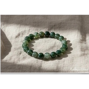 Moss Agate Trendy <b>Beaded</b> <b>Bracelet</b> Handcrafted Wholesale Natural Healing Crystal India - Product Image 4