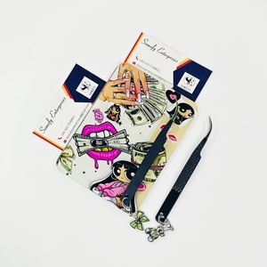 Nouvel arrivage : Pince à cils magnétique personnalisée en acier inoxydable durable pour extensions de cils, avec breloques motif dollar - Product Image 2
