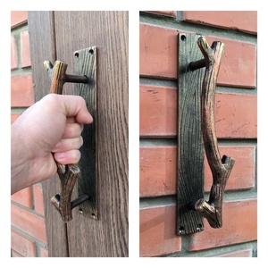 Poignée de portail en fer forgé galvanisé résistant à la rouille, design branche torsadée, installation facile, pour portails de 10 pieds - Product Image 4