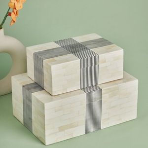 Handmade Natural Bone Inlay Tableware Box Decorative Storage for Jewelry Organizer and Dry Fruit Container - Product Image 4