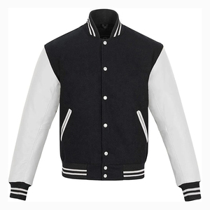 Custom Logo Men's Varsity <b>Jacket</b> Thin Street Wear Baseball <b>Jacket</b> with Front Letterman Patches Customizable Long Varsity Coat - Product Image 1