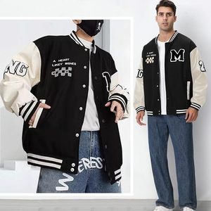 เสื้อแจ็คเก็ตทีมกีฬาสำหรับผู้ชาย เสื้อแจ็คเก็ตบอมเบอร์แบบ Letterman สไตล์โมเดิร์นสำหรับผู้ชาย - Product Image 5