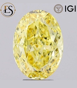 Diamant synthétique de laboratoire Everglow, taille ovale, jaune intense, 5,01 ct, certifié IGI, pureté VVS-VS1-VS2, type pierre, vente chaude - Product Image 1