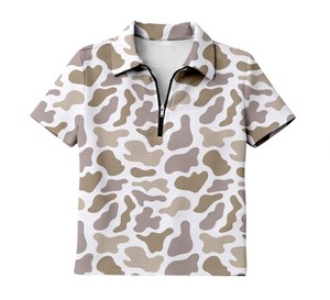 Hauts pour bébé garçon, chemises à manches courtes camouflage avec fermeture éclair pour enfants, vêtements d'été pour tout-petits - Product Image 3