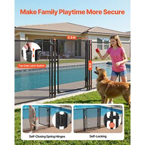 Self-Closing Outdoor Security Gate 4 X 2.5 ft Inground Swimming <b>Pool</b> Fence <b>Pool</b> Tools & Accessories Kit - Product Image 2