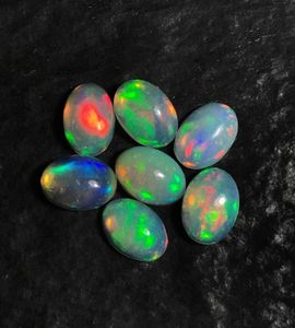 Opale éthiopienne naturelle multi-éclats, cabochon. Magnifique lot d'opales pour la création de bijoux. - Product Image 1