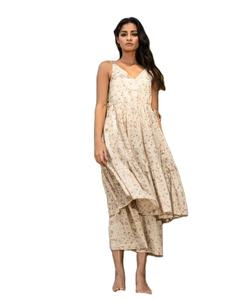 Vestido informal de manga larga con cuello en V para mujer - Product Image 1