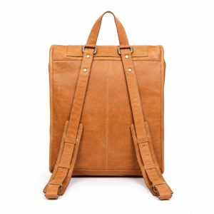 Sac à dos en cuir grande capacité, sangle réglable, durable, unisexe, sac de voyage 20-35L, résistant à l'eau, fermeture à boucle, poids 1,5 kg - Product Image 4