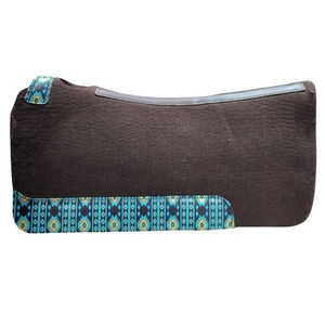 Tapis de selle Western haut de gamme en feutre avec fond imprimé, dos renforcé en cuir, confortable et absorbant les chocs - Product Image 3