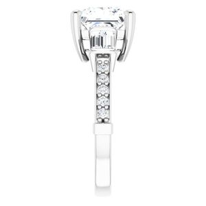 Anillo de Plata S925 con Diamante Moissanite de Diseño Princesa, Aspecto Brillante, Regalo Especial de San Valentín para Mujer - Product Image 3