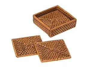 Attractive Mickey <b>Mouse</b> Shape Rattan Coasters Superior Quality Natural Rattan Teacup Placemats <b>Pads</b> Stylish Design India - Product Image 3