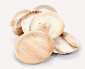 Assiettes écologiques en feuilles d'arec, vaisselle jetable biodégradable en feuilles de palmier pour fêtes, mariages et traiteurs - Product Image 5