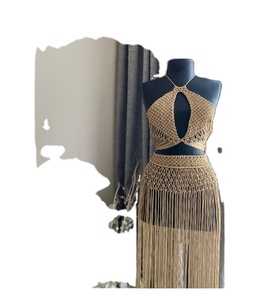 Festival <b>Dress</b> <b>Fringed</b> <b>Dress</b> Cotton Hand Woven Festival Clothing Bustier Crop Top Women Macrame Beach <b>Dress</b> - Product Image 1