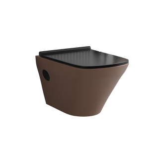 Ensemble de toilettes en céramique monobloc suspendues au mur, style européen moderne, sans rebord, avec chasse d'eau cyclonique à fermeture lente, écologique et facile à nettoyer - Product Image 4
