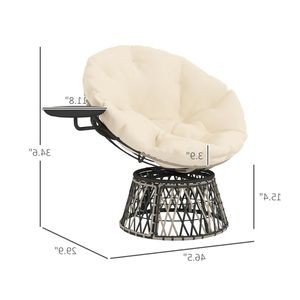 Sedia da Giardino Circolare Beige Papaya per Arredamento da Esterno - Product Image 5